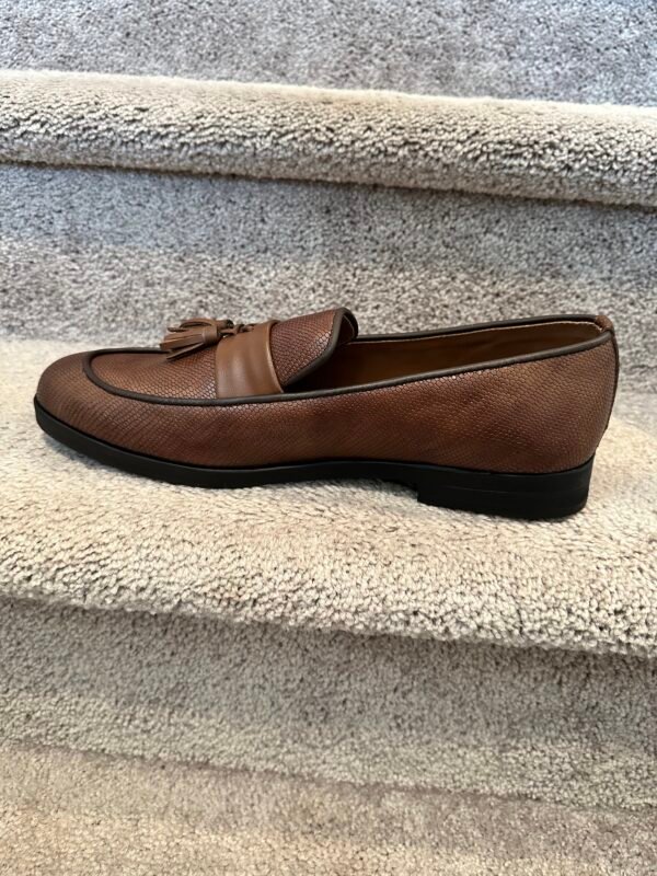 IMG_1218 BV Men's Full-Grain Leather Loafers, Hand-Stitched - Scaled Elegance